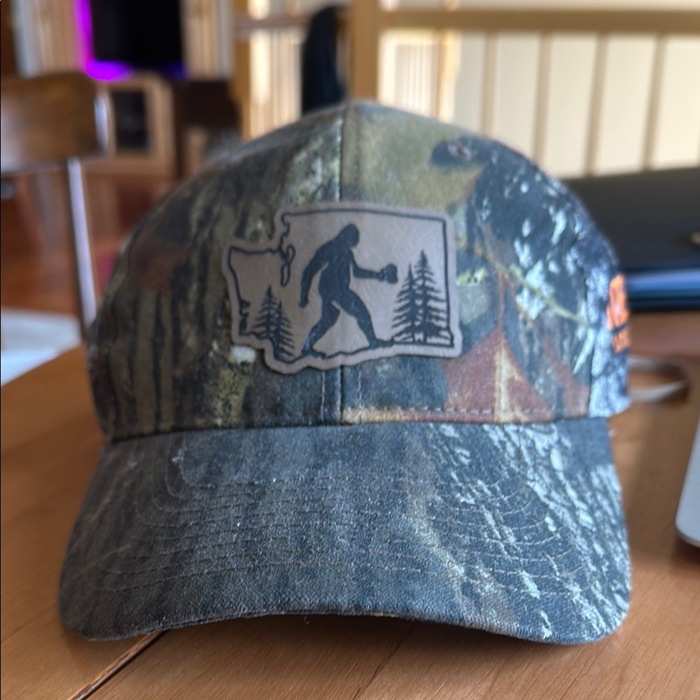 Green and Brown Hiking Patch Baseball Hat